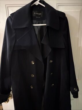 Women's Double-Breasted Navy Trench Coat by Nuage